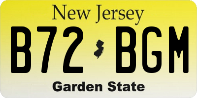 NJ license plate B72BGM