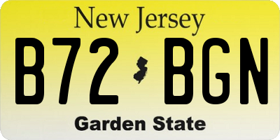 NJ license plate B72BGN
