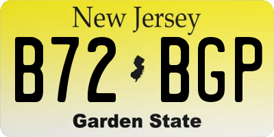 NJ license plate B72BGP