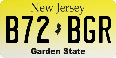 NJ license plate B72BGR