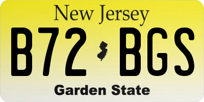 NJ license plate B72BGS