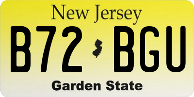 NJ license plate B72BGU