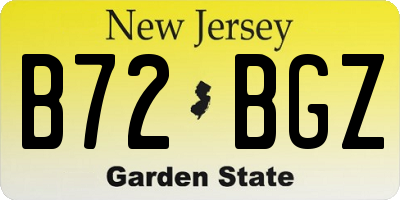 NJ license plate B72BGZ