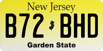 NJ license plate B72BHD