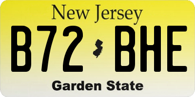 NJ license plate B72BHE