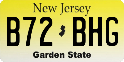 NJ license plate B72BHG