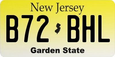 NJ license plate B72BHL