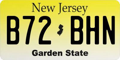 NJ license plate B72BHN