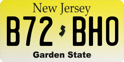 NJ license plate B72BHO
