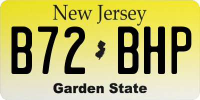 NJ license plate B72BHP