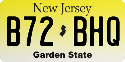 NJ license plate B72BHQ