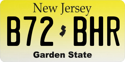 NJ license plate B72BHR