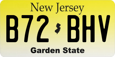 NJ license plate B72BHV