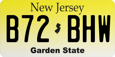 NJ license plate B72BHW