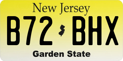 NJ license plate B72BHX