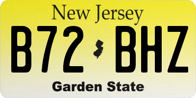NJ license plate B72BHZ