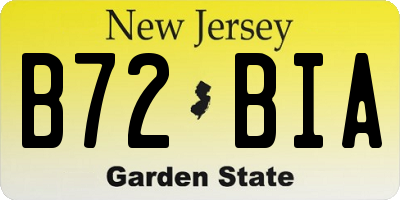NJ license plate B72BIA