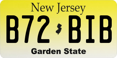 NJ license plate B72BIB