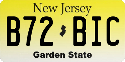 NJ license plate B72BIC