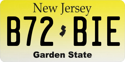NJ license plate B72BIE
