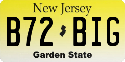 NJ license plate B72BIG