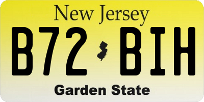 NJ license plate B72BIH