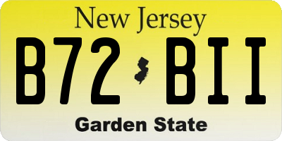 NJ license plate B72BII