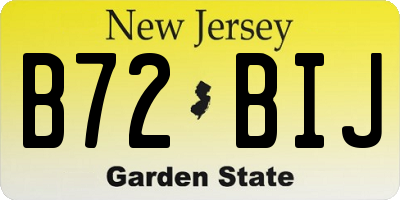 NJ license plate B72BIJ