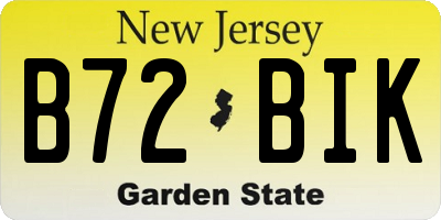 NJ license plate B72BIK