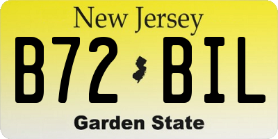 NJ license plate B72BIL