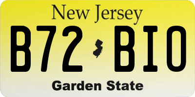 NJ license plate B72BIO
