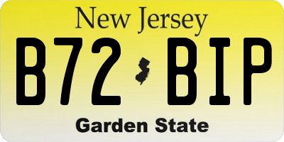 NJ license plate B72BIP
