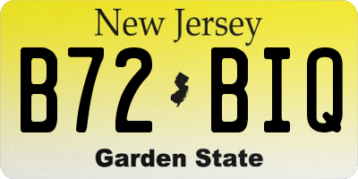 NJ license plate B72BIQ