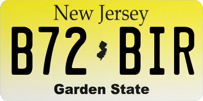 NJ license plate B72BIR