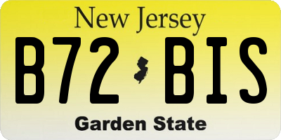 NJ license plate B72BIS