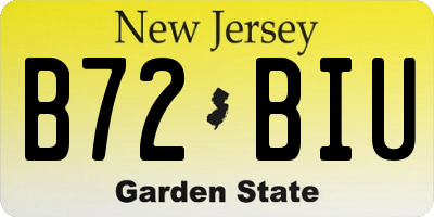 NJ license plate B72BIU