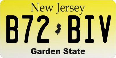 NJ license plate B72BIV
