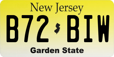 NJ license plate B72BIW
