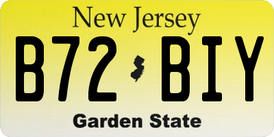 NJ license plate B72BIY