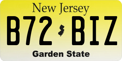 NJ license plate B72BIZ