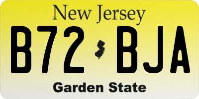 NJ license plate B72BJA