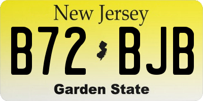 NJ license plate B72BJB