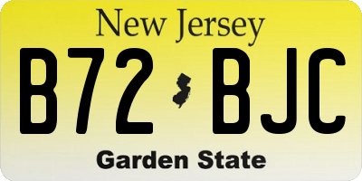 NJ license plate B72BJC