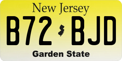 NJ license plate B72BJD