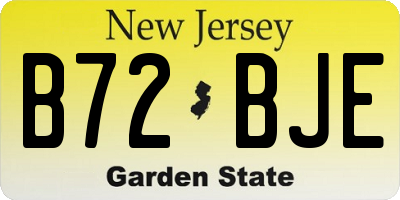 NJ license plate B72BJE
