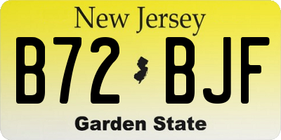 NJ license plate B72BJF