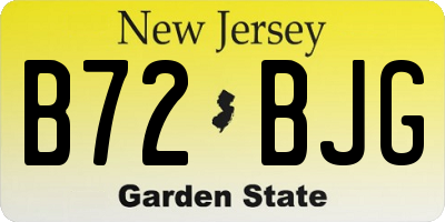 NJ license plate B72BJG