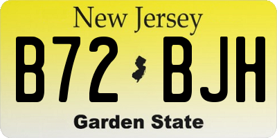 NJ license plate B72BJH