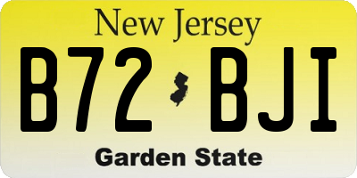 NJ license plate B72BJI