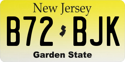 NJ license plate B72BJK